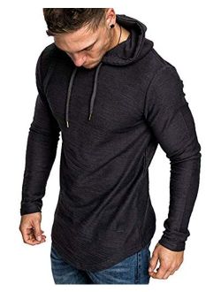 lexiart Mens Fashion Athletic Hoodies Sport Sweatshirt Solid Color Fleece Pullover