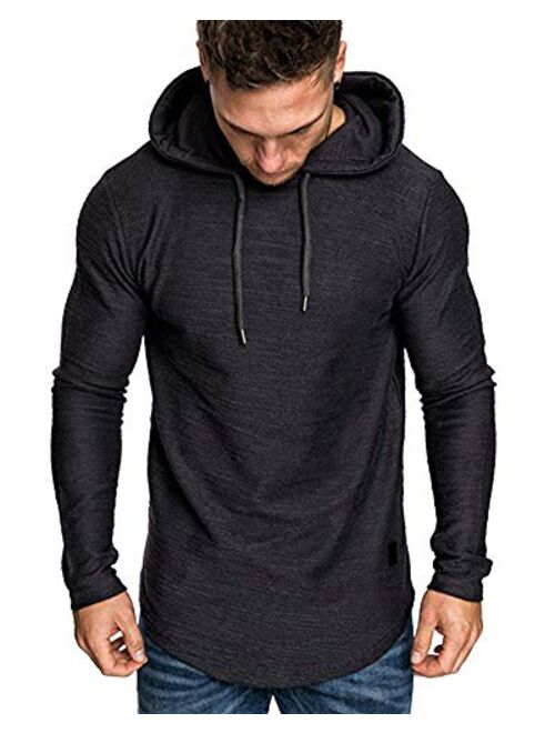 lexiart Mens Fashion Athletic Hoodies Sport Sweatshirt Solid Color Fleece Pullover