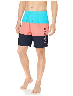 Men's Quick Dry Classic Logo Tri-Block Series Swim Trunk