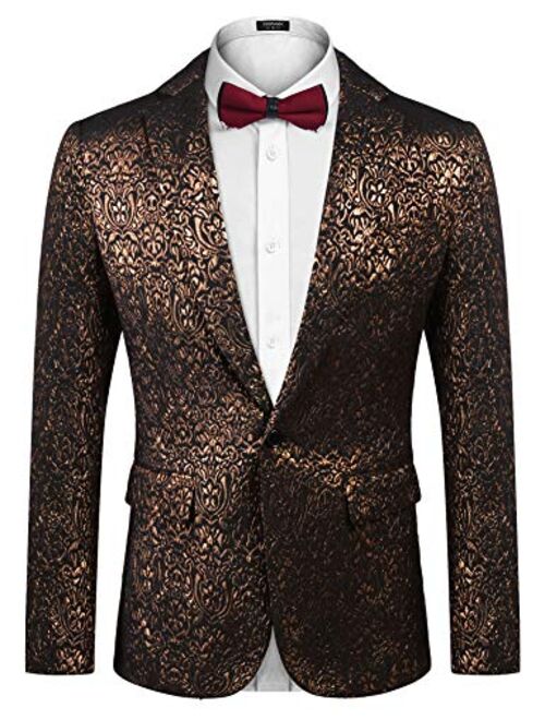 COOFANDY Men's Luxury Design Suit Jacket Fashion Blazer Tuxedo