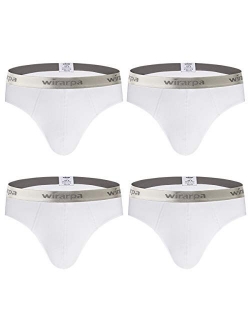 wirarpa Men's Cotton Stretch Underwear Support Briefs Wide Waistband Multipack