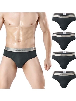 wirarpa Men's Cotton Stretch Underwear Support Briefs Wide Waistband Multipack