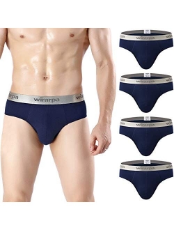 wirarpa Men's Cotton Stretch Underwear Support Briefs Wide Waistband Multipack