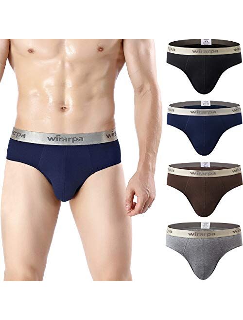 wirarpa Men's Cotton Stretch Underwear Support Briefs Wide Waistband Multipack