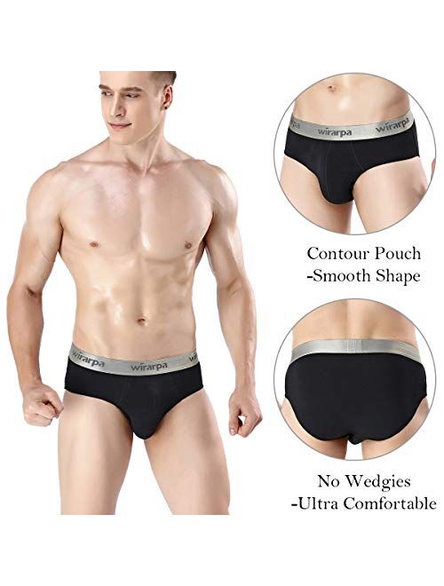 wirarpa Men's Cotton Stretch Underwear Support Briefs Wide Waistband Multipack