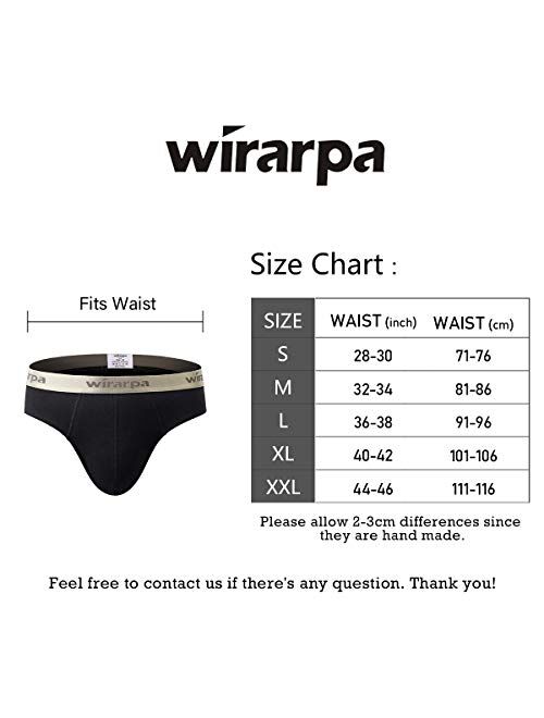 wirarpa Men's Cotton Stretch Underwear Support Briefs Wide Waistband Multipack