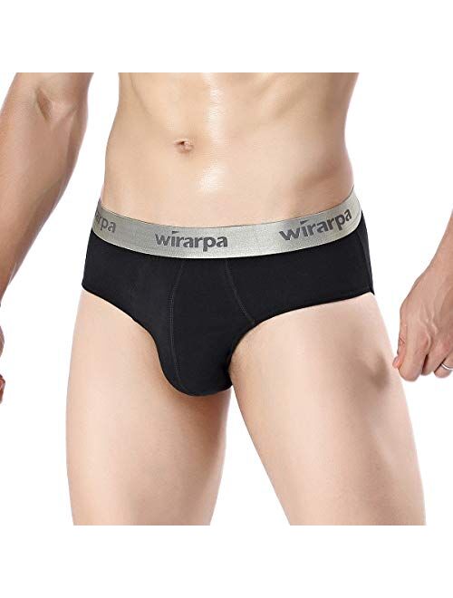 wirarpa Men's Cotton Stretch Underwear Support Briefs Wide Waistband Multipack