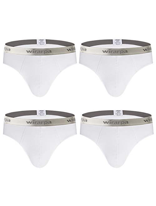 wirarpa Men's Cotton Stretch Underwear Support Briefs Wide Waistband Multipack