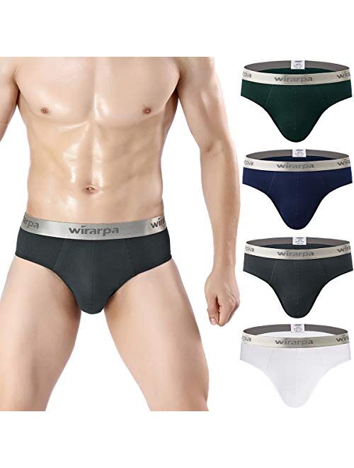 wirarpa Men's Cotton Stretch Underwear Support Briefs Wide Waistband Multipack