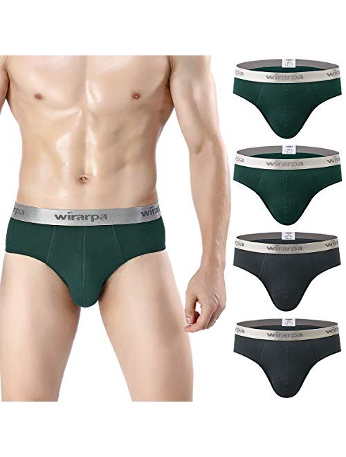 wirarpa Men's Cotton Stretch Underwear Support Briefs Wide Waistband Multipack