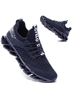 Vooncosir Men's Fashion Sneakers Breathable Mesh Running Shoes Blade Non Slip Soft Sole Casual Athletic Lightweight Walking Shoes