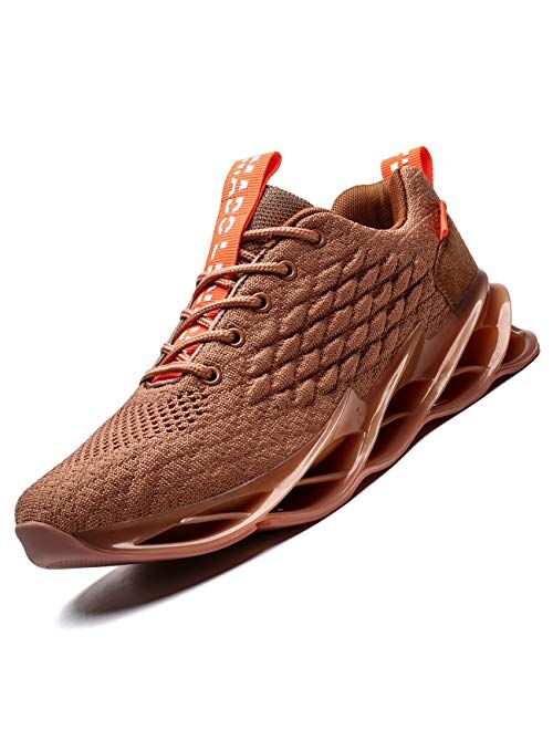 Vooncosir Men's Fashion Sneakers Breathable Mesh Running Shoes Blade Non Slip Soft Sole Casual Athletic Lightweight Walking Shoes