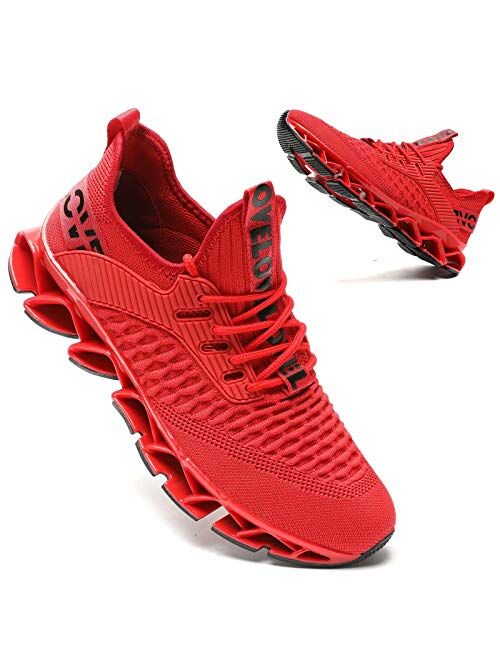 Vooncosir Men's Fashion Sneakers Breathable Mesh Running Shoes Blade Non Slip Soft Sole Casual Athletic Lightweight Walking Shoes