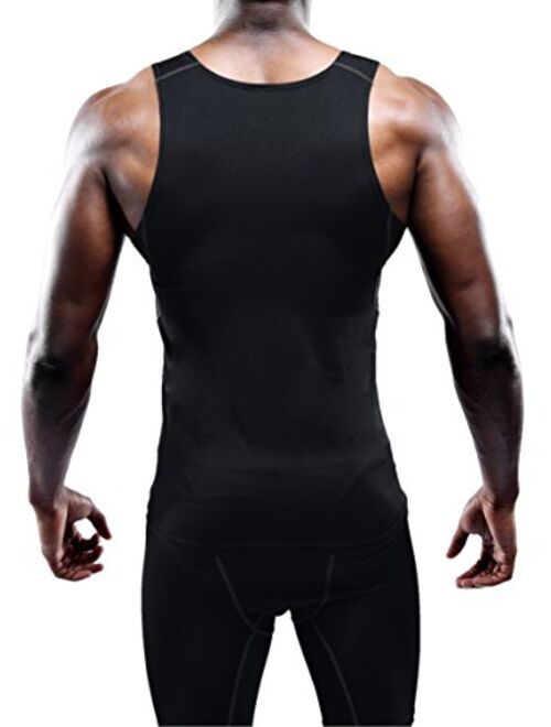 Neleus Men's 3 Pack Athletic Compression Under Base Layer Sport Tank Top