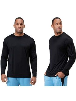 DEVOPS Men's 2 Pack UV Sun Protection Outdoor Long Sleeve T-Shirts