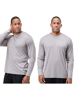 DEVOPS Men's 2 Pack UV Sun Protection Outdoor Long Sleeve T-Shirts