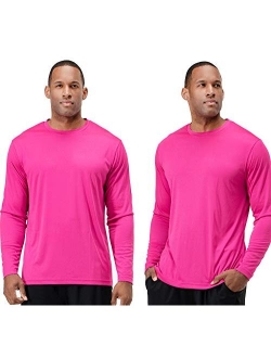 DEVOPS Men's 2 Pack UV Sun Protection Outdoor Long Sleeve T-Shirts