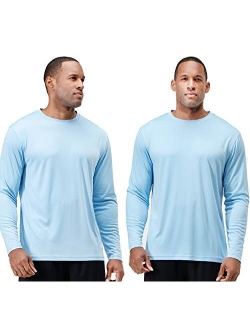 DEVOPS Men's 2 Pack UV Sun Protection Outdoor Long Sleeve T-Shirts