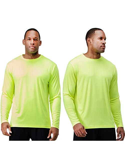 DEVOPS Men's 2 Pack UV Sun Protection Outdoor Long Sleeve T-Shirts