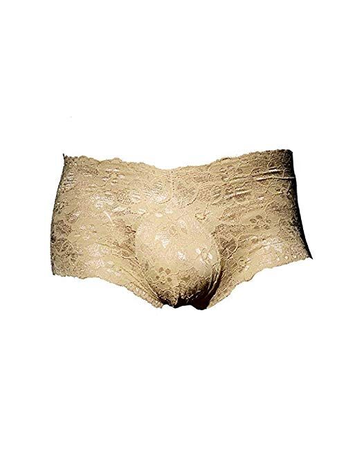 Sissy Pouch Panties Men's Silky Lace Bikini Briefs G-String Underwear Sexy for Men