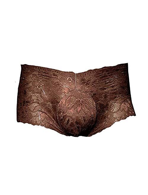 Sissy Pouch Panties Men's Silky Lace Bikini Briefs G-String Underwear Sexy for Men