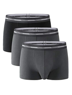 Men's Underwear 3 Pack Basic Cotton Classic Trunks with Dual Pouch