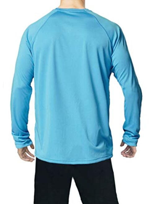 Pretchic Men's UPF 50+ UV Sun Protection Performance Long Sleeve Outdoor T Shirt