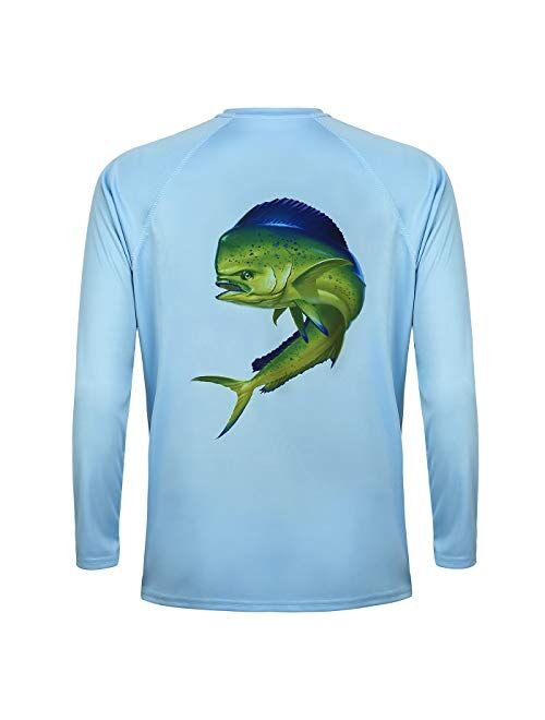 HDE Performance Fishing Shirts for Men - Long Sleeve UPF 50 Sun Protection Quick-Dry Outdoor T-Shirt