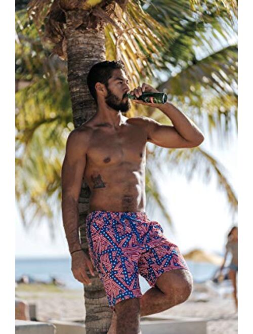 Beach Bros. Mens Swim Trunks Mesh Lining with Elastic Waistband