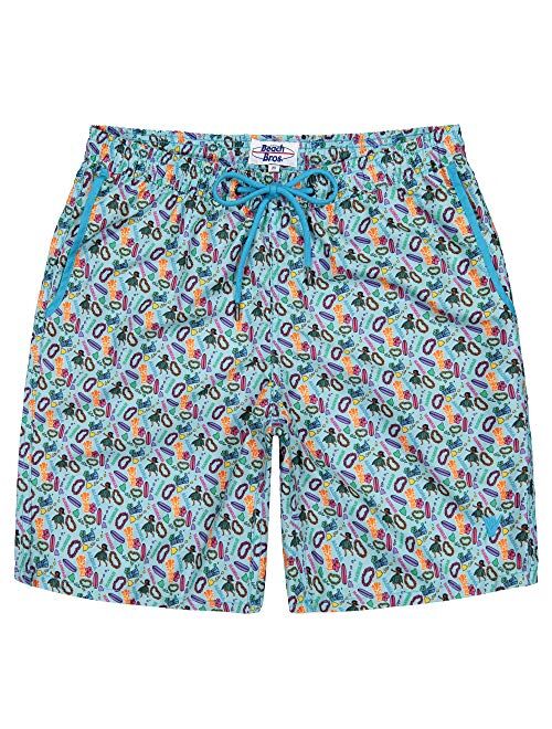 Beach Bros. Mens Swim Trunks Mesh Lining with Elastic Waistband