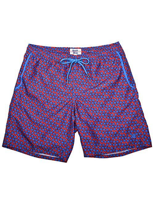 Beach Bros. Mens Swim Trunks Mesh Lining with Elastic Waistband