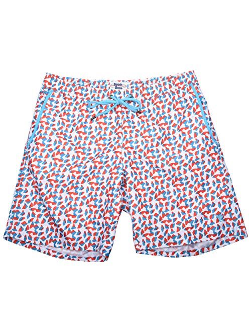 Beach Bros. Mens Swim Trunks Mesh Lining with Elastic Waistband