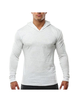 palglg Men's Bodybuilding Tapered Slim Fit Sweatshirts Active Hoodies
