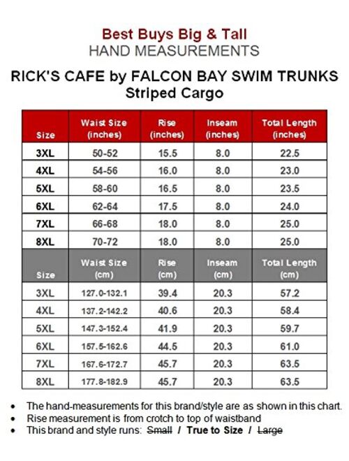 Falcon Bay Big Men's Striped Cargo Swim Trunks
