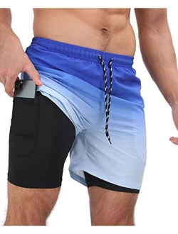 Cogild Men's Swim Trunks Quick Dry Mesh Lining Hawaii Beach Short with Pockets Bathing Suits