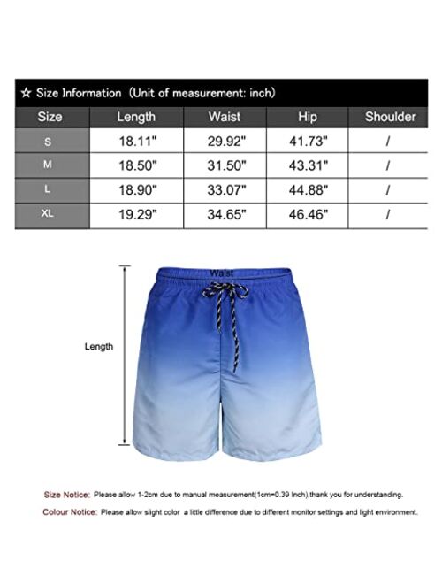 Cogild Men's Swim Trunks Quick Dry Mesh Lining Hawaii Beach Short with Pockets Bathing Suits