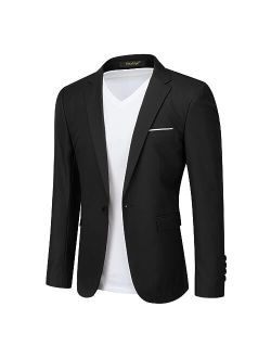 Men's Suit Jacket One Button Slim Fit Sport Coat Business Daily Blazer
