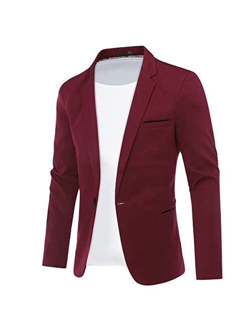 Cloudstyle Men's Suit Jacket One Button Slim Fit Sport Coat Business Daily Blazer