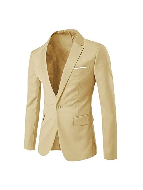 Cloudstyle Men's Suit Jacket One Button Slim Fit Sport Coat Business Daily Blazer