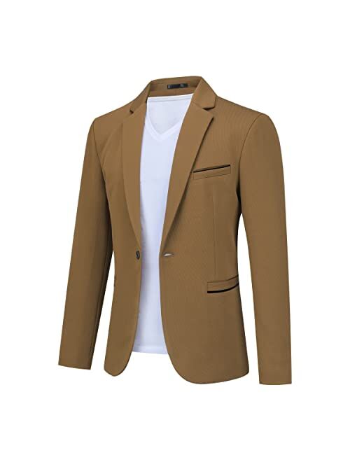 Cloudstyle Men's Suit Jacket One Button Slim Fit Sport Coat Business Daily Blazer