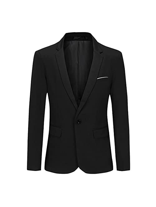 Cloudstyle Men's Suit Jacket One Button Slim Fit Sport Coat Business Daily Blazer