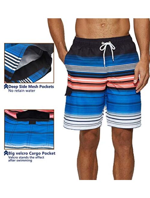 Vogyal Mens Swim Trunks Quick Dry Beach Bathing Suit with Mesh Lining