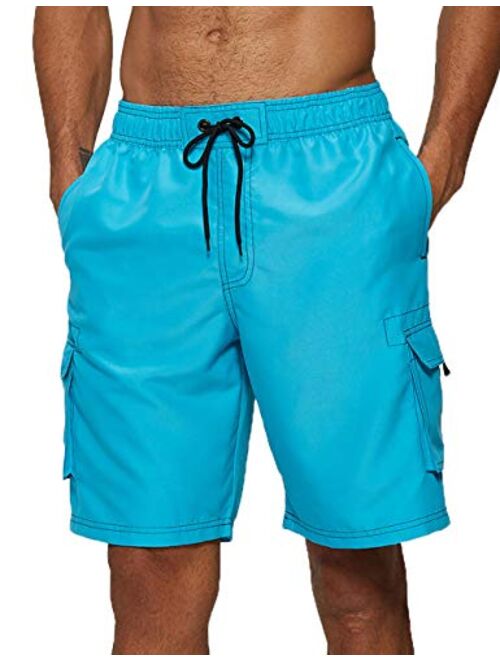 Vogyal Mens Swim Trunks Quick Dry Beach Bathing Suit with Mesh Lining