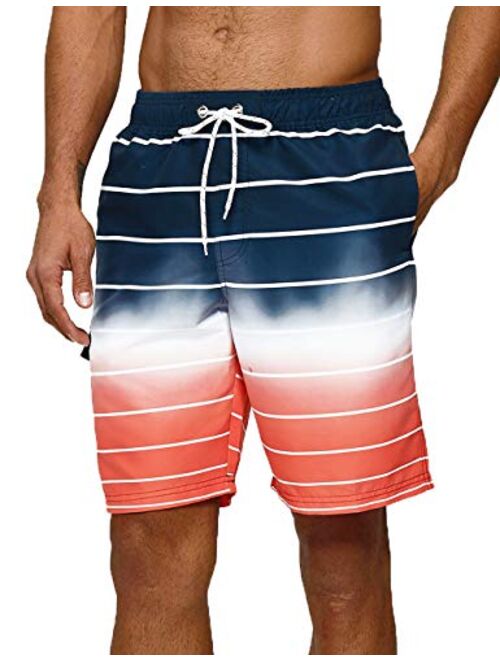 Vogyal Mens Swim Trunks Quick Dry Beach Bathing Suit with Mesh Lining