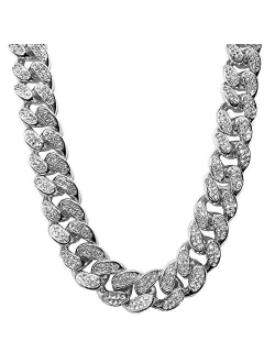 HUAMING 12mm Gold Plated Hip Hop Iced Out CZ Lab Diamond Miami Cuban Link Chain Bracelet for Men and Women