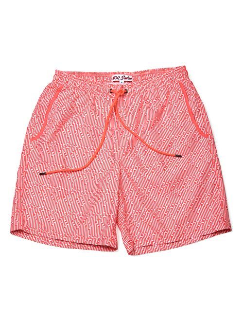 Mr. Swim Men's Swim Trunks with Mesh Lining - Quick Dry Bathing Suit with Pockets - 7.5 Inch Inseam