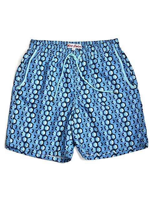 Mr. Swim Men's Swim Trunks with Mesh Lining - Quick Dry Bathing Suit with Pockets - 7.5 Inch Inseam