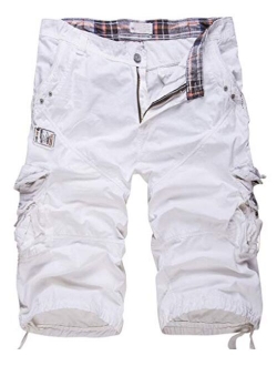 Cottory Men's Cotton Loose Fit Multi Pocket Cargo Shorts