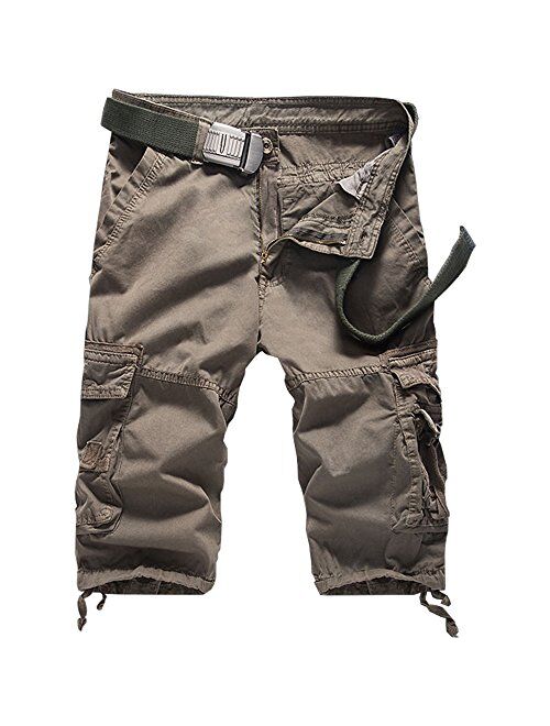 Cottory Men's Cotton Loose Fit Multi Pocket Cargo Shorts