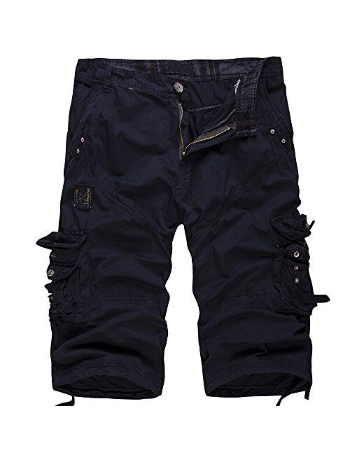 Cottory Men's Cotton Loose Fit Multi Pocket Cargo Shorts